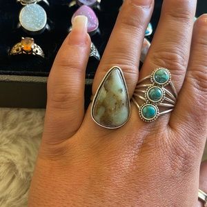 Green Chalcedony Ring - size 8.5